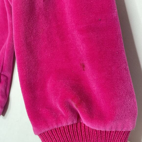 Vintage 90s Velour Polo Sweater Women M Hot Pink Y2K Preppy Retro Soft Cozy - Picture 7 of 9